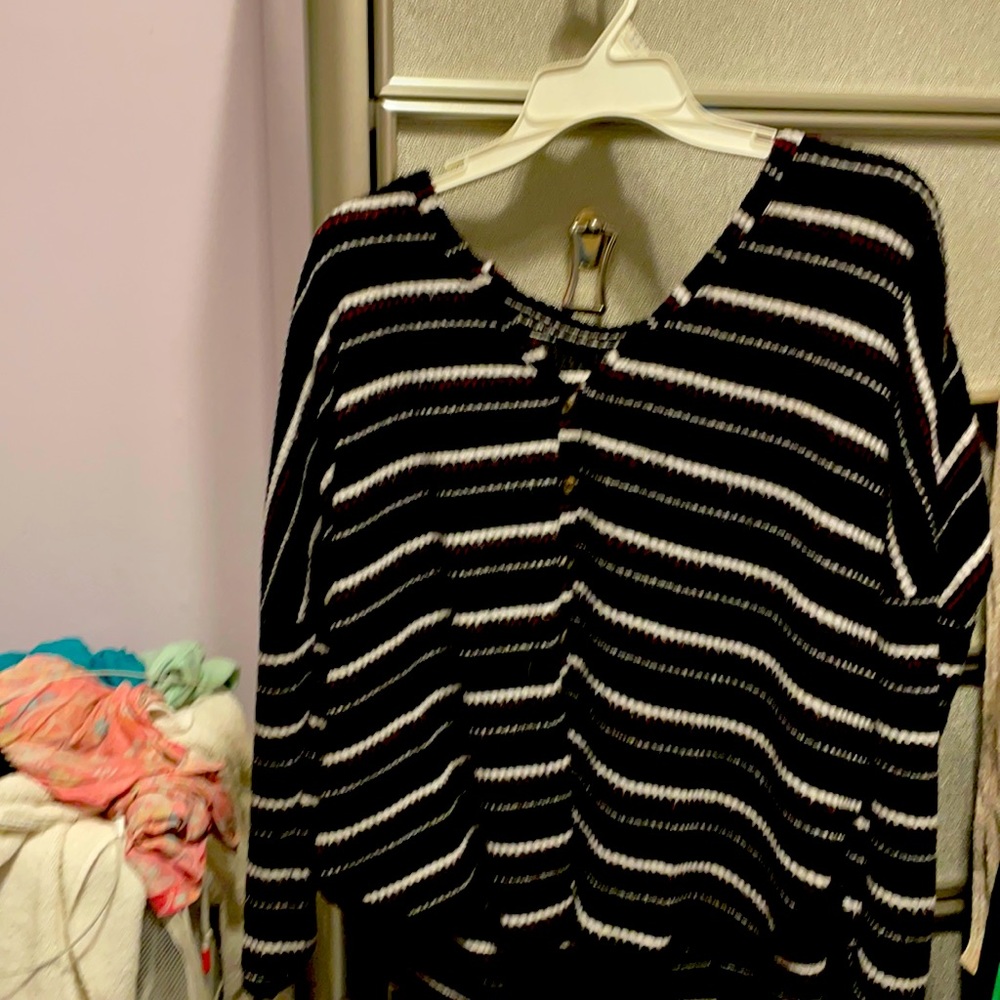 Striped knitted cropped sweater